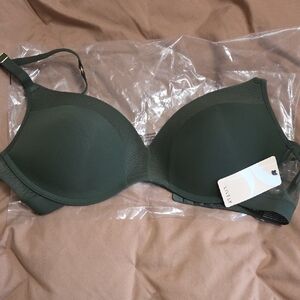 Wear Lively Olive Green No Wire Push Up Bra